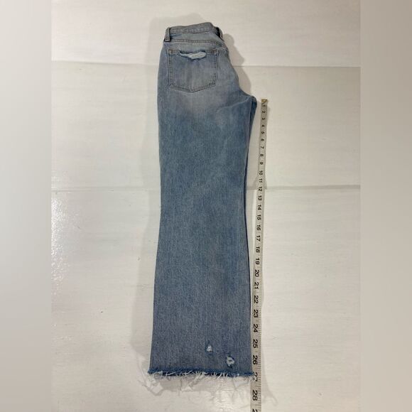 Abercrombie & Fitch Jeans Women’s 25 Blue Boyfriend Mid Rise Distressed Ripped - Picture 10 of 11